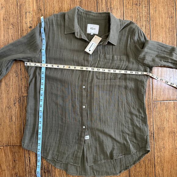 RAILS Ellis Green Canteen Womens Button Down Long Sleeve Cotton Shirt NWT - Picture 4 of 10